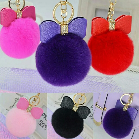 Accessories - NWT POM POM W/KEYCHAIN  8 COLORS